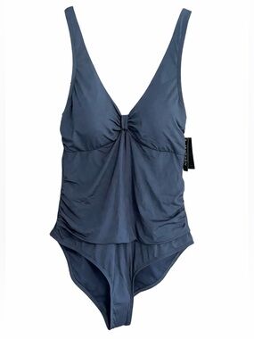 Jantzen Tummy Control One Piece Swimsuit Size 16 Blue
